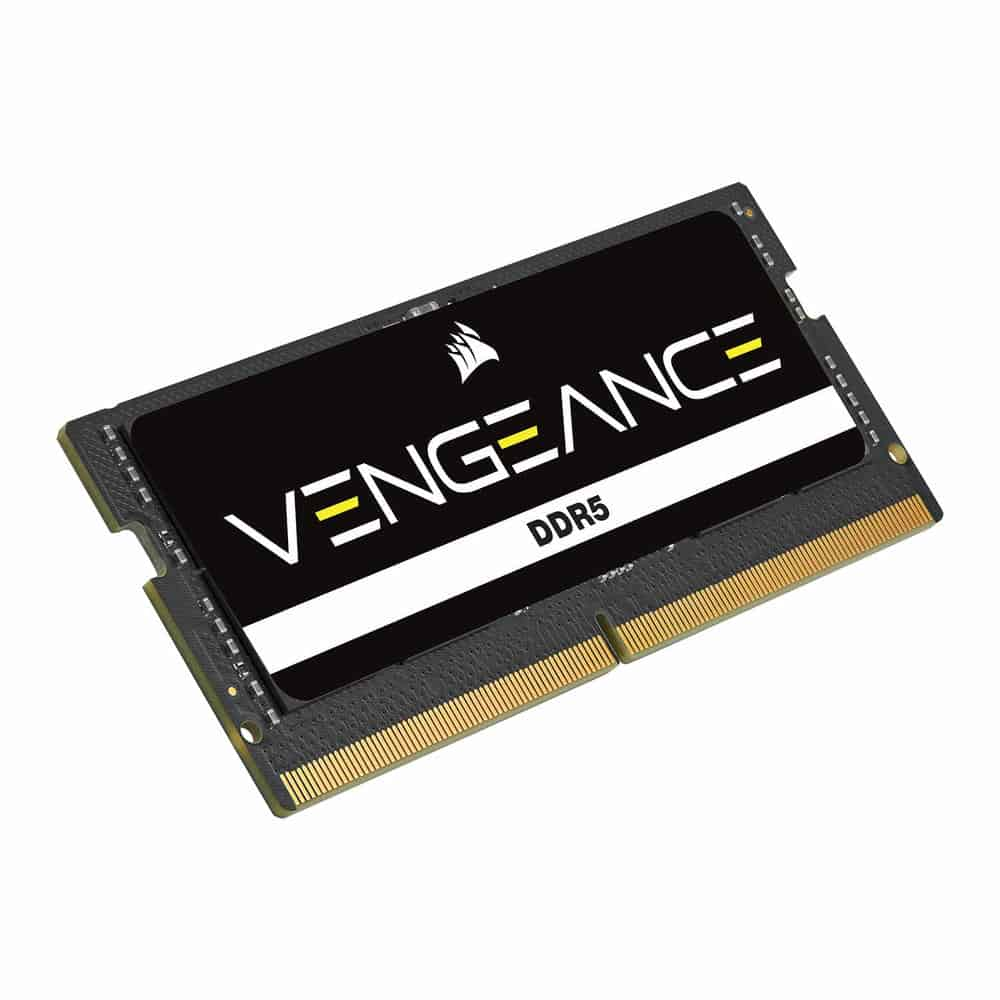 (image for) Corsair Vengeance Black 32GB 5200MHz DDR5 SODIMM Memory - CMSX32GX5M2A5200C44